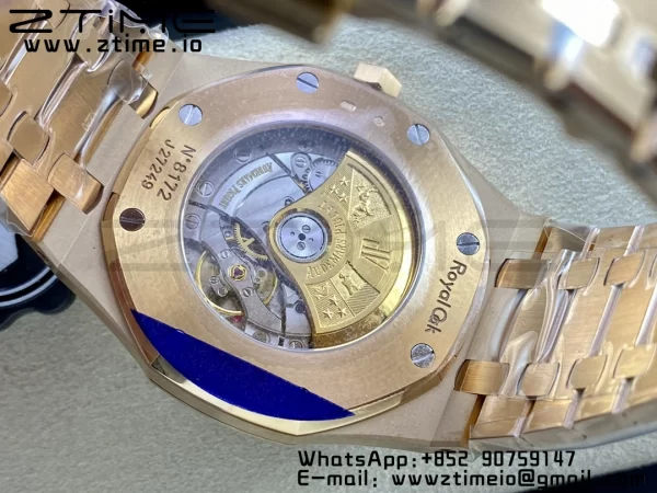 AP AP Royal Oak 37mm 15450 RG ZF 1:1 Best Edition Blue Textured Dial on SS Bracelet SA3120 Super Clone - Super Clone Watch | 1:1 Best Version