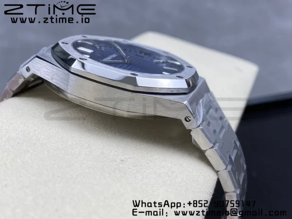 AP Royal Oak 41mm 15500 SS ZF 1:1 Best Edition Blue Textured Dial on SS Bracelet SA4302 Super Clone V3 - Super Clone Watch | 1:1 Best Version