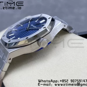 AP Royal Oak 41mm 15500 SS ZF 1:1 Best Edition Blue Textured Dial on SS Bracelet SA4302 Super Clone V3 - Super Clone Watch | 1:1 Best Version
