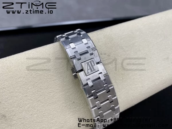 AP Royal Oak 41mm 15500 SS ZF 1:1 Best Edition White Textured Dial on SS Bracelet SA4302 Super Clone V3 - Super Clone Watch | 1:1 Best Version