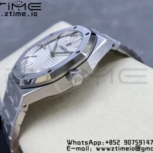 AP Royal Oak 41mm 15500 SS ZF 1:1 Best Edition White Textured Dial on SS Bracelet SA4302 Super Clone V3 - Super Clone Watch | 1:1 Best Version