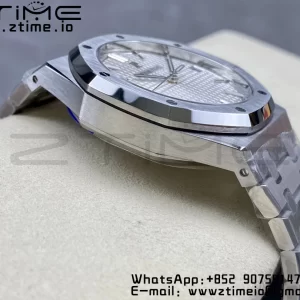 AP Royal Oak 41mm 15500 SS ZF 1:1 Best Edition White Textured Dial on SS Bracelet SA4302 Super Clone V3 - Super Clone Watch | 1:1 Best Version