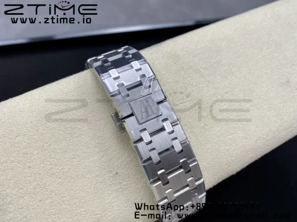 AP ロイヤルオーク 41mm 15500 SS ZF 1:1 ベストエディション ブラックテクスチャードダイヤルSSブレスレット SA4302 スーパークローン V3 - スーパークローンウォッチ｜1:1 ベストバージョン