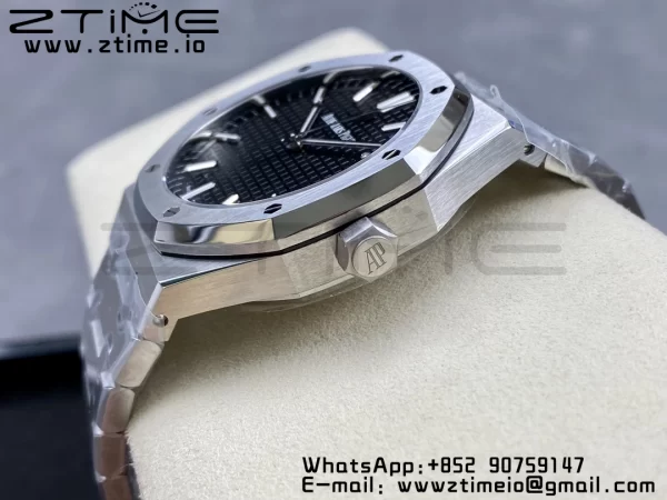 AP ロイヤルオーク 41mm 15500 SS ZF 1:1 ベストエディション ブラックテクスチャードダイヤルSSブレスレット SA4302 スーパークローン V3 - スーパークローンウォッチ｜1:1 ベストバージョン