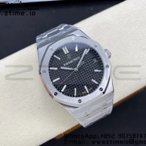 AP ロイヤルオーク 41mm 15500 SS ZF 1:1 ベストエディション ブラックテクスチャードダイヤルSSブレスレット SA4302 スーパークローン V3 - スーパークローンウォッチ｜1:1 ベストバージョン
