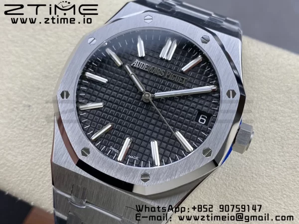 AP Royal Oak 41mm 15510 "50th Anniversary" SS ZF 1:1 Best Edition Cadran noir texturé sur bracelet SS A4302 - Super Clone Watch | 1:1 Best Version