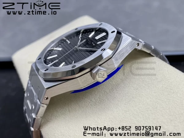 AP Royal Oak 41mm 15510 "50th Anniversary" SS ZF 1:1 Best Edition Cadran noir texturé sur bracelet SS A4302 - Super Clone Watch | 1:1 Best Version
