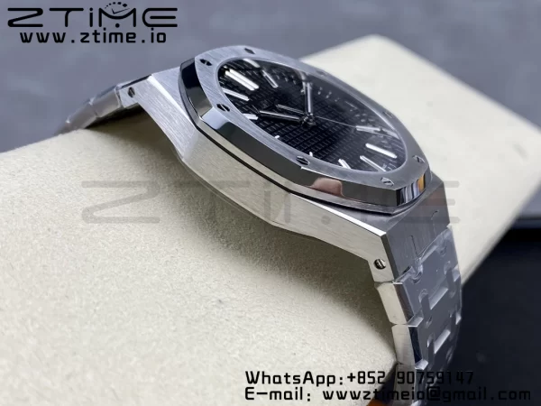AP Royal Oak 41mm 15510 "50th Anniversary" SS ZF 1:1 Best Edition Cadran noir texturé sur bracelet SS A4302 - Super Clone Watch | 1:1 Best Version