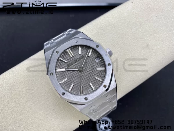 AP Royal Oak 41mm 15510 "50th Anniversary" SS ZF 1:1 Best Edition Gray Textured Dial on SS Bracelet A4302 - Super Clone Watch | 1:1 Best Version
