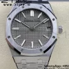 AP Royal Oak 41mm 15510 "50th Anniversary" SS ZF 1:1 Best Edition Quadrante grigio testurizzato su bracciale SS A4302 - Orologio super clone | 1:1 Best Version