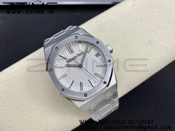 AP Royal Oak 41mm 15510 "50th Anniversary" SS ZF 1:1 Best Edition Gray Textured Dial on SS Bracelet A4302 - Super Clone Watch | 1:1 Best Version