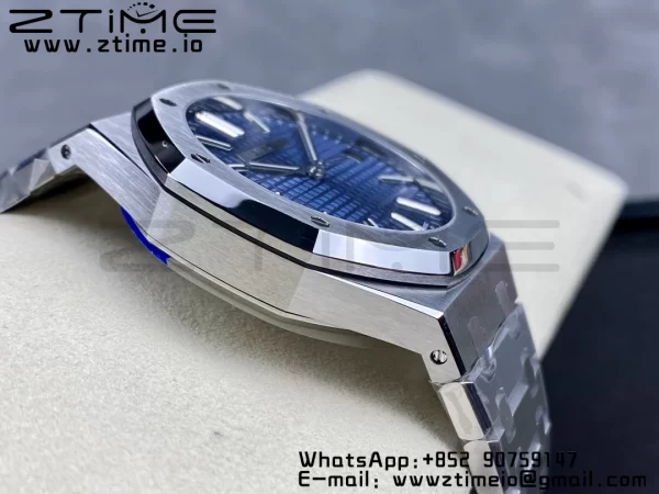 AP Royal Oak 41mm 15510 "50th Anniversary" SS ZF 1:1 Best Edition Blue Textured Dial on SS Bracelet A4302 - Super Clone Watch | 1:1 Best Version
