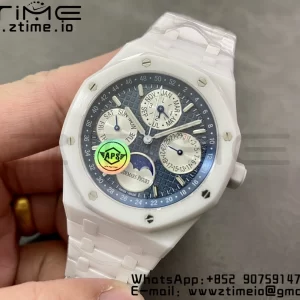 AP AP Royal Oak Perpetual Calendar 26579CE White Ceramic APSF Best Edition on White Ceramic Bracelet A5134 (CHS) V3 - Super Clone Watch | 1:1 Best Version