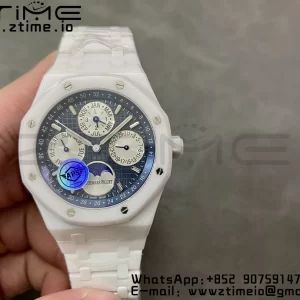 AP AP Royal Oak Perpetual Calendar 26579CE White Ceramic APSF Best Edition on White Ceramic Bracelet A5134 (CHS) V3 - Super Clone Watch | 1:1 Best Version