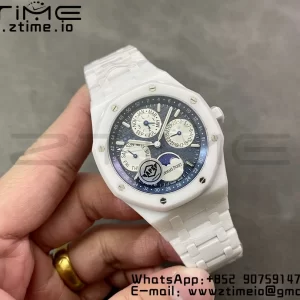 AP AP Royal Oak Perpetual Calendar 26579CE White Ceramic APSF Best Edition on White Ceramic Bracelet A5134 (CHS) V3 - Super Clone Watch | 1:1 Best Version