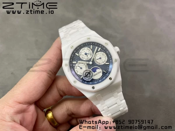 AP AP Royal Oak Perpetual Calendar 26579CE White Ceramic APSF Best Edition on White Ceramic Bracelet A5134 (CHS) V3 - Super Clone Watch | 1:1 Best Version
