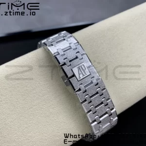 AP Royal Oak 37mm 15454 Frosted SS APSF 1:1 Best Edition Blue Textured Dial on Frosted SS Bracelet SA3120 Super Clone V2 - Super Clone Watch | 1:1 Best Version