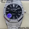 AP Royal Oak 37mm 15454 Frosted SS APSF 1:1 Best Edition Black Textured Dial on Frosted SS Bracelet SA3120 Super Clone V2 - Super Clone Watch | 1:1 Best Version