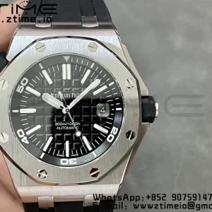 AP Royal Oak Offshore Diver 15703 ZF 1:1 Best Edition Black Dial on Black Rubber Strap SA3120 Super Clone V2 - Super Clone Watch | 1:1 Best Version