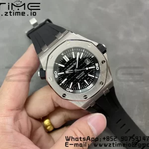AP Royal Oak Offshore Diver 15703 ZF 1:1 Best Edition Black Dial on Black Rubber Strap SA3120 Super Clone V2 - Super Clone Watch | 1:1 Best Version