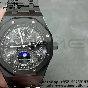 AP Royal Oak Perpetual Calendar 26579CE Black Ceramic APSF Best Edition σε μαύρο κεραμικό βραχιόλι A5134 (CHS) V3 - Super Clone Watch | 1:1 Best Version