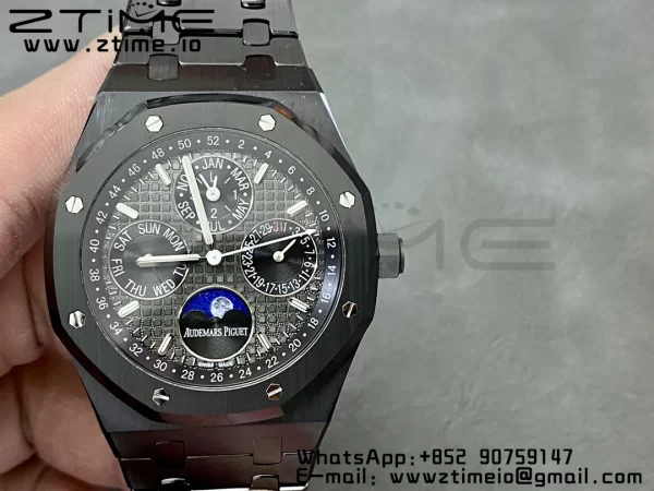 AP Royal Oak Perpetual Calendar 26579CE Black Ceramic APSF Best Edition σε μαύρο κεραμικό βραχιόλι A5134 (CHS) V3 - Super Clone Watch | 1:1 Best Version