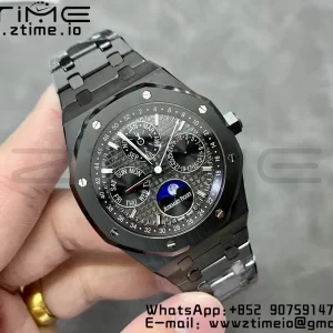 AP Royal Oak Perpetual Calendar 26579CE Black Ceramic APSF Best Edition σε μαύρο κεραμικό βραχιόλι A5134 (CHS) V3 - Super Clone Watch | 1:1 Best Version