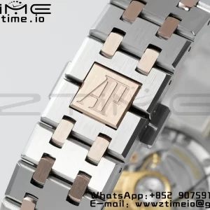 AP Royal Oak 37mm 15450 SS/RG APSF 1:1 Best Edition White Textured Dial on SS/RG Bracelet SA3120 Super Clone - Super Clone Watch | 1:1 Best Version