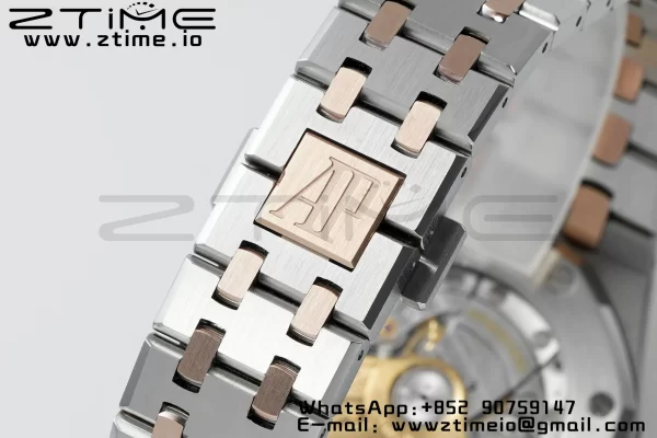 AP Royal Oak 37mm 15450 SS/RG APSF 1:1 Best Edition White Textured Dial on SS/RG Bracelet SA3120 Super Clone - Super Clone Watch | 1:1 Best Version