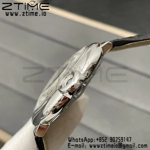 Cartier Ballon Bleu WSBB0026 42mm SS AF 1:1 Best Edition White Texture Dial on Black Leather Strap A2824 V5 - Super Clone Watch | 1:1 Best Version