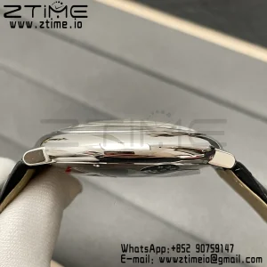 Cartier Ballon Bleu WSBB0026 42mm SS AF 1:1 Best Edition White Texture Dial on Black Leather Strap A2824 V5 - Super Clone Watch | 1:1 Best Version