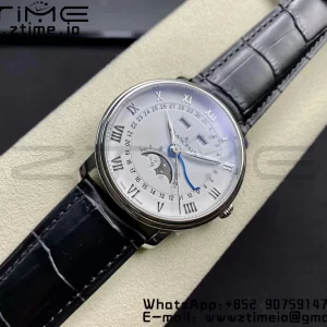 Blancpain Villeret 6654 SS Complicated Function OMF 1:1 Best Edition White Dial on Black Leather Strap A6654 V3 - Super Clone Watch | 1:1 Best Version
