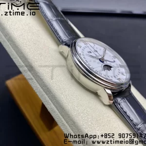 Blancpain Villeret 6654 SS Complicated Function OMF 1:1 Best Edition White Dial on Black Leather Strap A6654 V3 - Super Clone Watch | 1:1 Best Version