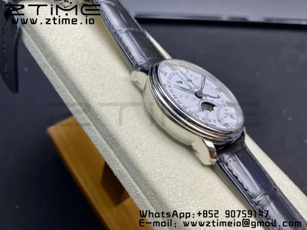 Blancpain Villeret 6654 SS Complicated Function OMF 1:1 Best Edition White Dial on Black Leather Strap A6654 V3 - Super Clone Watch | 1:1 Best Version