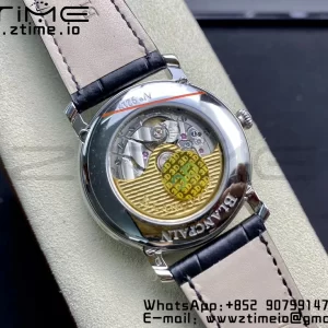 Blancpain Villeret 6654 SS Complicated Function OMF 1:1 Best Edition White Dial on Black Leather Strap A6654 V3 - Super Clone Watch | 1:1 Best Version