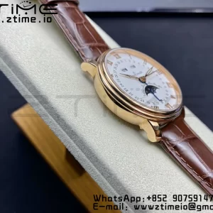Blancpain Villeret 6654 SS/RG Complicated Function OMF 1:1 Best Edition White Dial on Brown Leather Strap A6654 V3 - Super Clone Watch | 1:1 Best Version