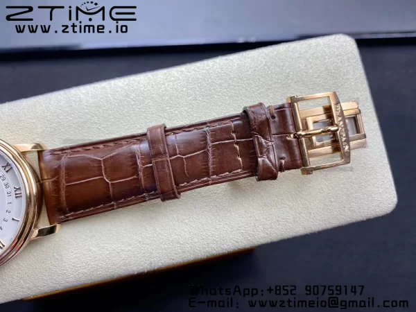 Blancpain Villeret 6654 SS/RG Complicated Function OMF 1:1 Best Edition White Dial on Brown Leather Strap A6654 V3 - Super Clone Watch | 1:1 Best Version