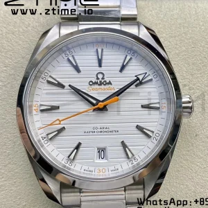OMEGA  Aqua Terra 150M Master Chronometers VSF 1:1 Best Edition White Dial Orange Hand on SS Bracelet A8900 Super Clone - Super Clone Watch | 1:1 Best Version