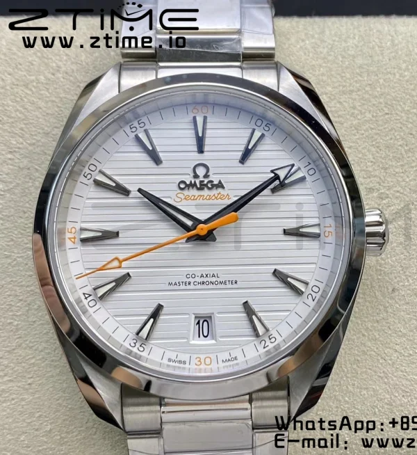 OMEGA  Aqua Terra 150M Master Chronometers VSF 1:1 Best Edition White Dial Orange Hand on SS Bracelet A8900 Super Clone - Super Clone Watch | 1:1 Best Version