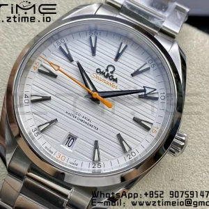 OMEGA  Aqua Terra 150M Master Chronometers VSF 1:1 Best Edition White Dial Orange Hand on SS Bracelet A8900 Super Clone - Super Clone Watch | 1:1 Best Version