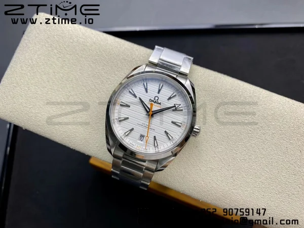OMEGA  Aqua Terra 150M Master Chronometers VSF 1:1 Best Edition White Dial Orange Hand on SS Bracelet A8900 Super Clone - Super Clone Watch | 1:1 Best Version
