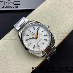 OMEGA  Aqua Terra 150M Master Chronometers VSF 1:1 Best Edition White Dial Orange Hand on SS Bracelet A8900 Super Clone - Super Clone Watch | 1:1 Best Version