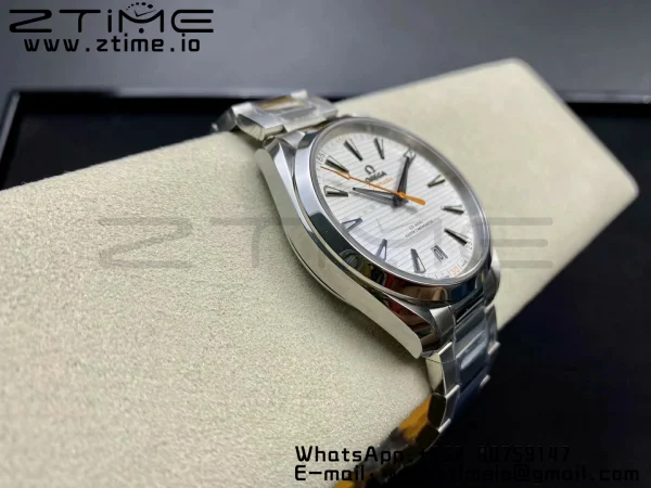 OMEGA  Aqua Terra 150M Master Chronometers VSF 1:1 Best Edition White Dial Orange Hand on SS Bracelet A8900 Super Clone - Super Clone Watch | 1:1 Best Version