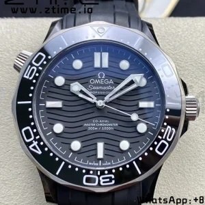 OMEGA Seamaster Diver 300M Real Ceramic Case VSF 1:1 Best Edition on Black Rubber Strap A8806 V2 - Super Clone Watch | 1:1 Best Version