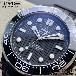 OMEGA Seamaster Diver 300M Real Ceramic Case VSF 1:1 Best Edition με μαύρο λουράκι από καουτσούκ A8806 V2 - Super Clone Watch | 1:1 Best Version