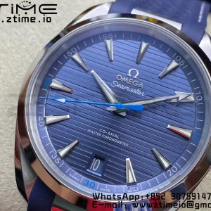 OMEGA Aqua Terra 150M Master Chronometers VSF 1:1 Best Edition Blue Dial on Blue Rubber Strap A8900 Super Clone - Super Clone Watch | 1:1 Best Version