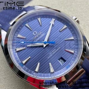 OMEGA Aqua Terra 150M Master Chronometers VSF 1:1 Best Edition Blue Dial on Blue Rubber Strap A8900 Super Clone - Super Clone Watch | 1:1 Best Version