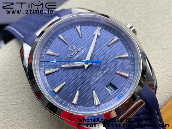 OMEGA Aqua Terra 150M Master Chronometers VSF 1:1 Best Edition Blue Dial on Blue Rubber Strap A8900 Super Clone - Super Clone Watch | 1:1 Best Version