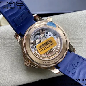 OMEGA 2018 Seamaster Diver 300M RG Blue Ceramic VSF 1:1 Best Edition Blue Dial on Blue Rubber Strap A880 - Super Clone Watch | 1:1 Best Version
