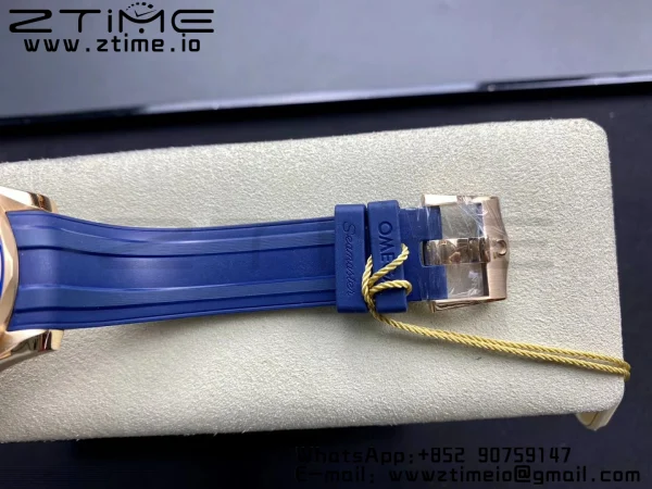 OMEGA 2018 Seamaster Diver 300M RG Blue Ceramic VSF 1:1 Best Edition Blue Dial on Blue Rubber Strap A880 - Super Clone Watch | 1:1 Best Version
